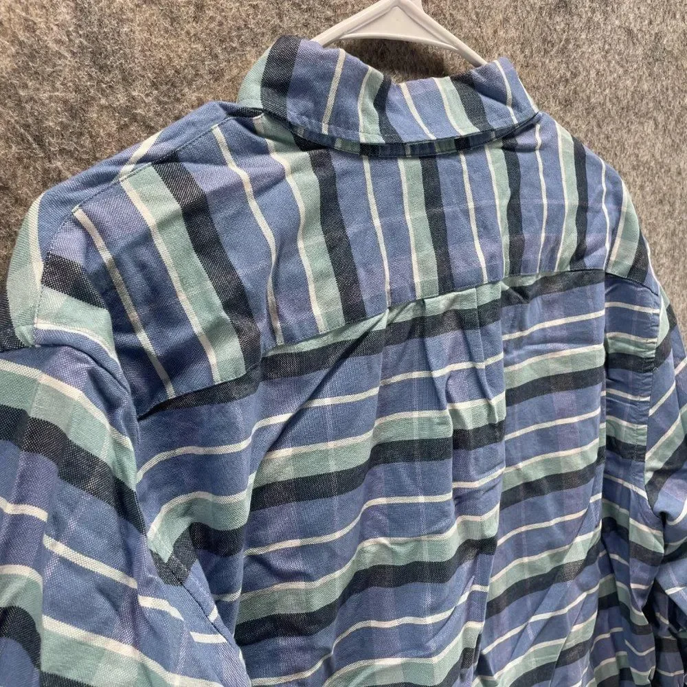 J Crew Shirt Men Large Adult Casual Blue Button Up Long Sleeve Outdoors Collared - Picture 10 of 11